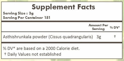 Herbal Hills Hadjod Asthishrunkala vegetarian gluten free wellness powder.