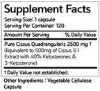 Dear Nature Cissus Premium supplement bottles showcasing the 40 percent ketosterones label for bone health.