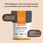 Fine texture view of organic Hadjod herbal powder supplement by Just Jaivik.