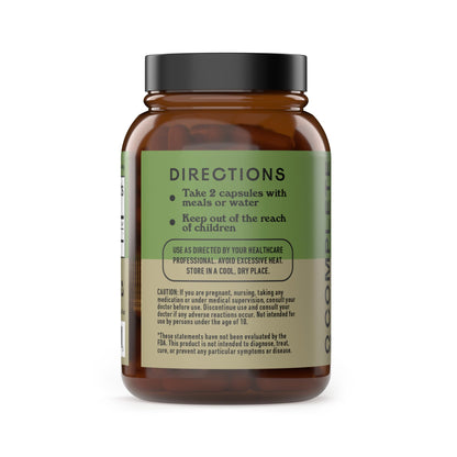Complete Natural Products Organic Inulin Prebiotic Fiber supplement bottle label detailed view.