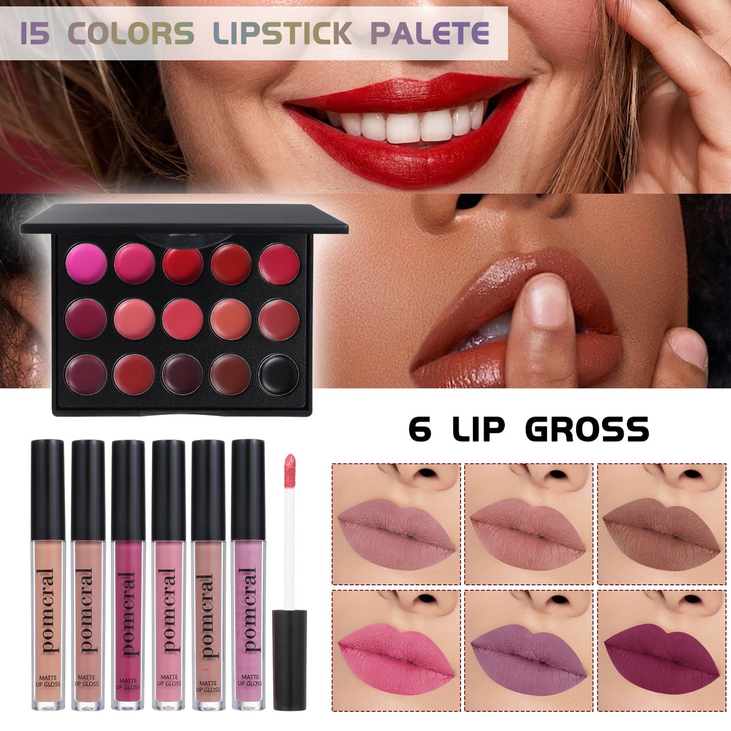 Vibrant eyeshadow palettes with matte and shimmer shades from the travel makeup set