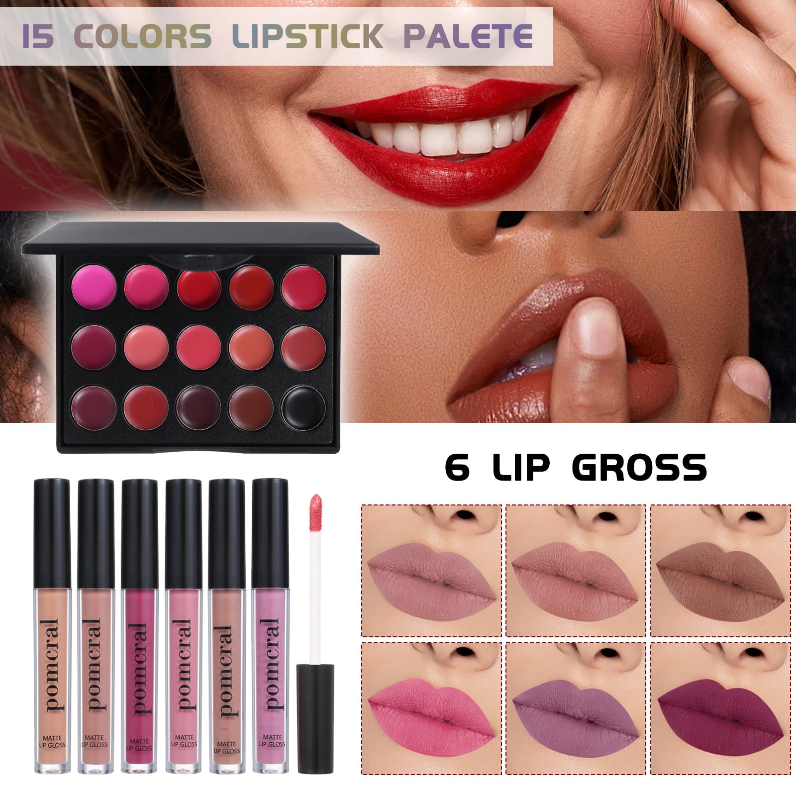 Vibrant eyeshadow palettes with matte and shimmer shades from the travel makeup set