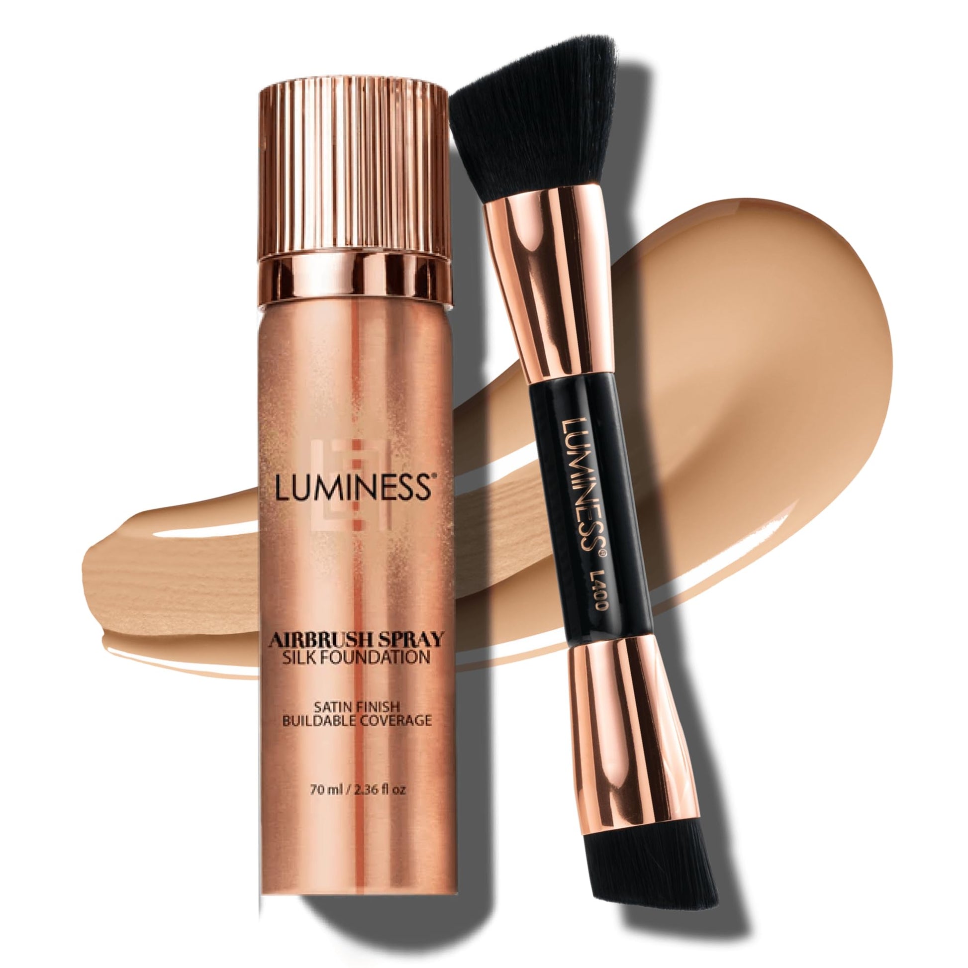 Luminess Face Time Essentials Palette opened displaying six eyeshadows, blush, bronzer, and highlighter.