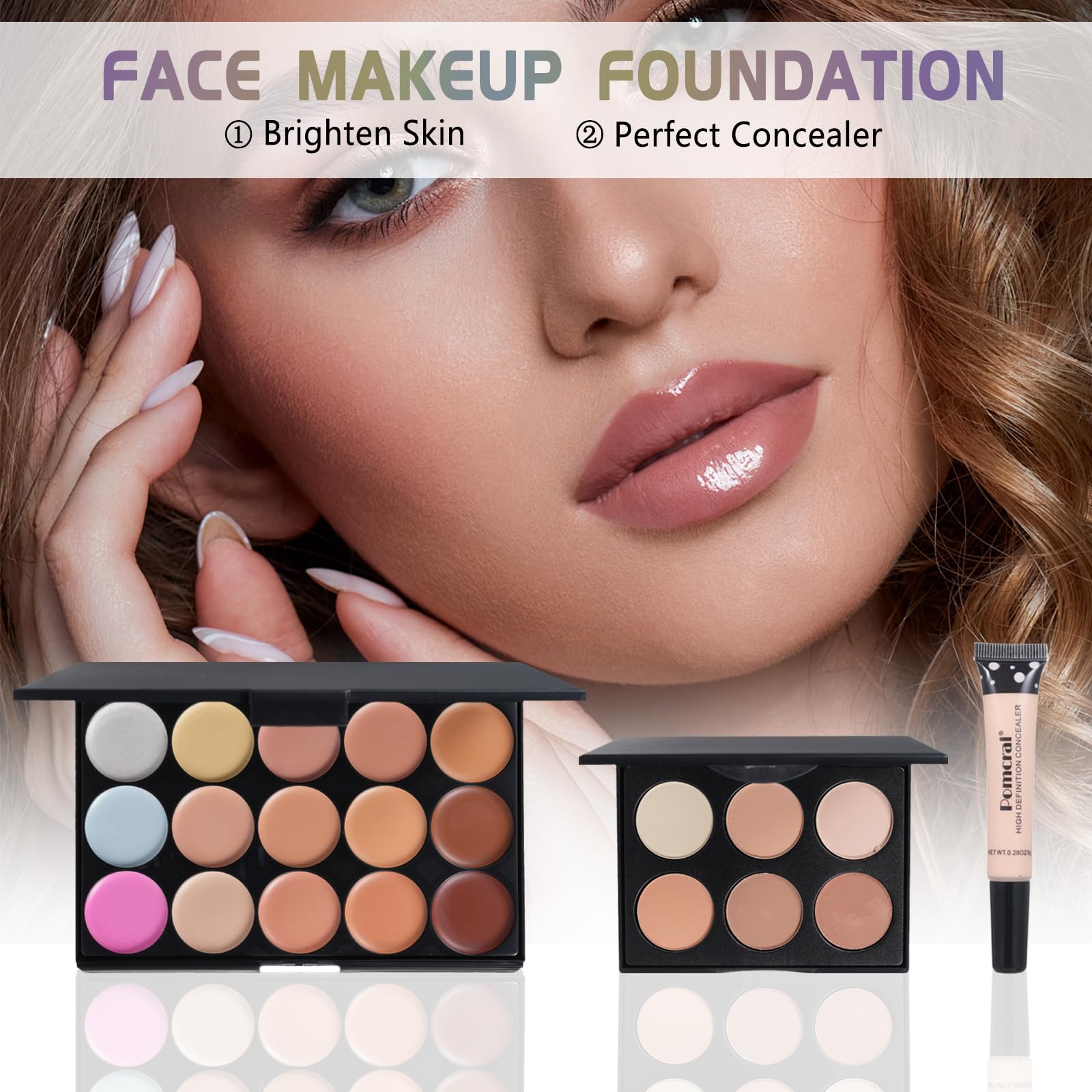 Side angle view of the professional cosmetics gift kit for women and teens showing full contents