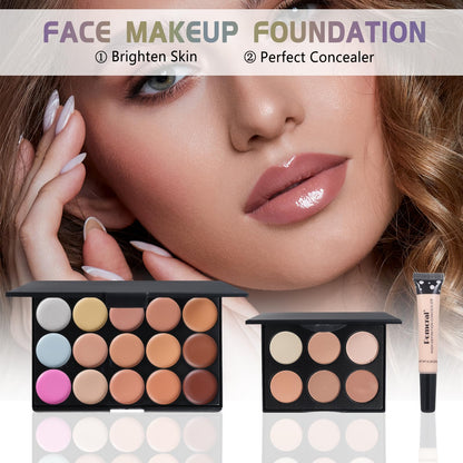 Side angle view of the professional cosmetics gift kit for women and teens showing full contents