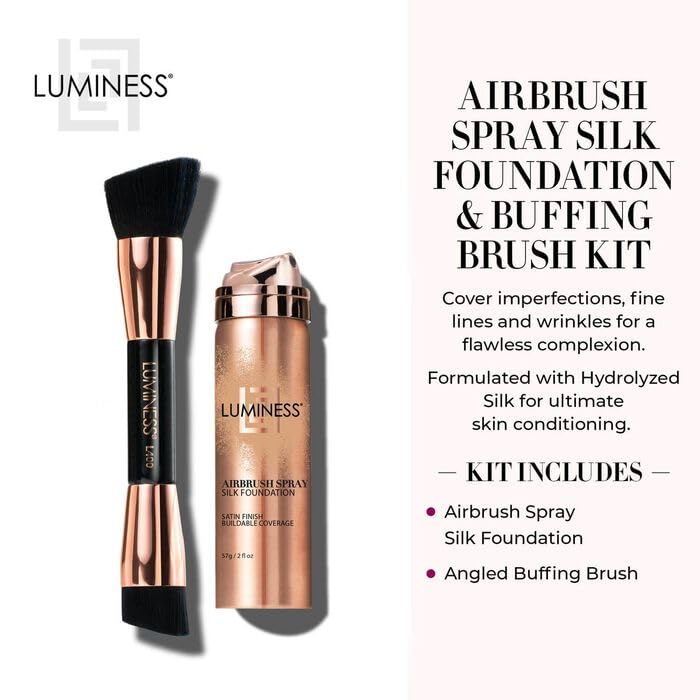 Luminess dual-ended makeup brush close-up highlighting the soft blending and buffing bristles.