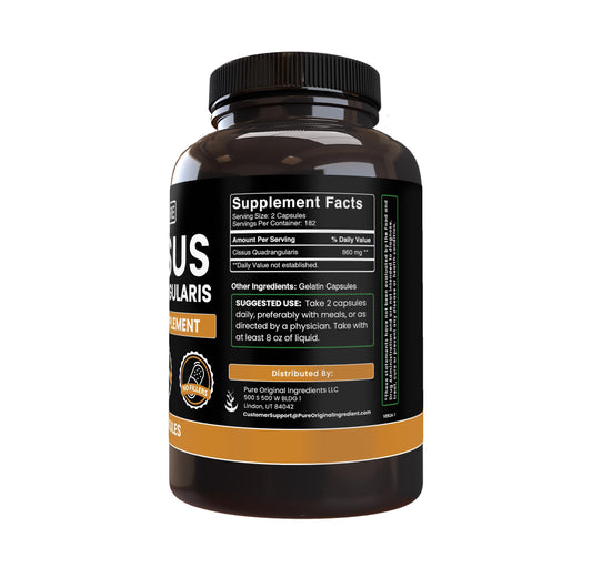 Cdi Cissus Quadrangularis 365 capsules supplement facts label detail