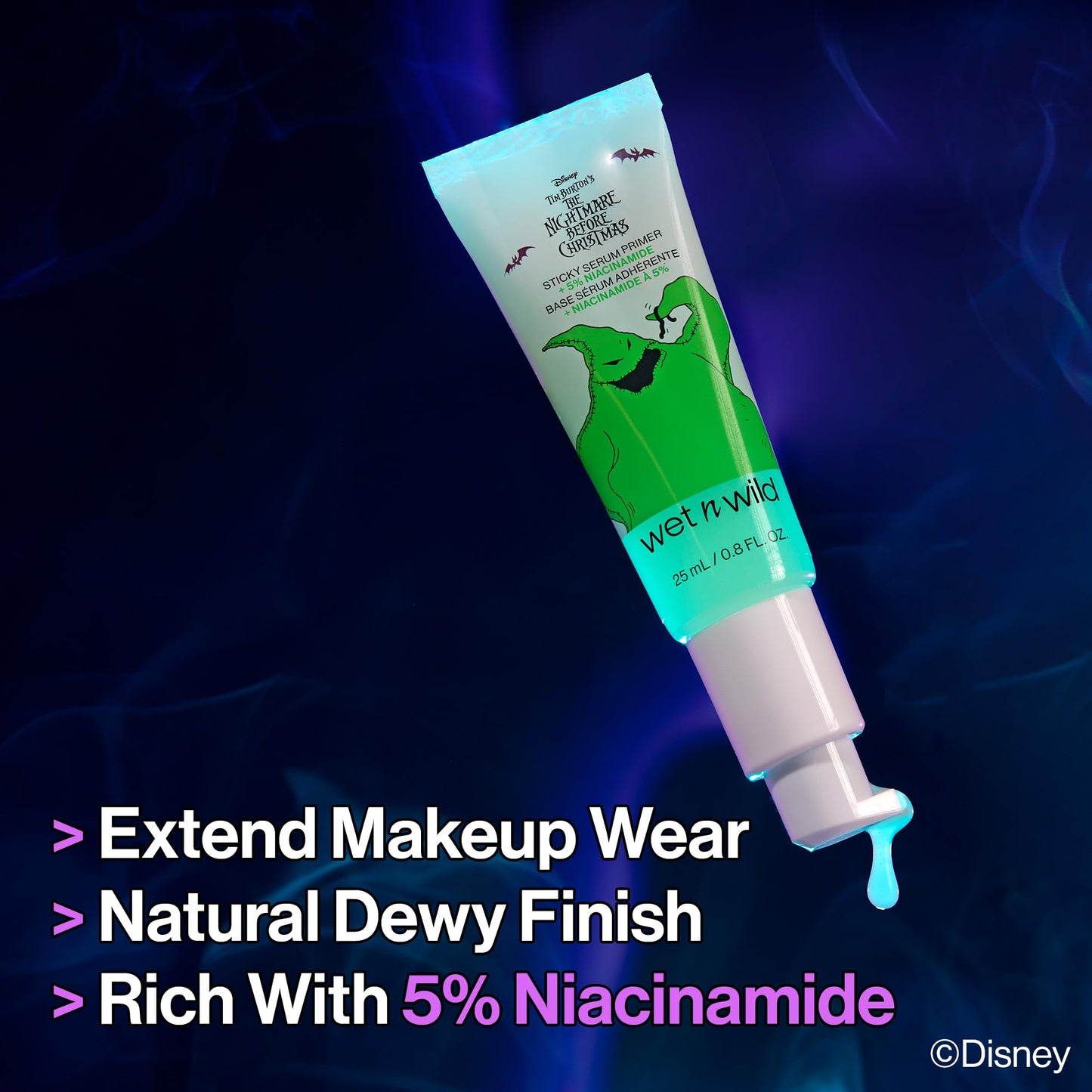 Wet n wild Disney Nightmare Before Christmas limited edition PR box packaging details and back label