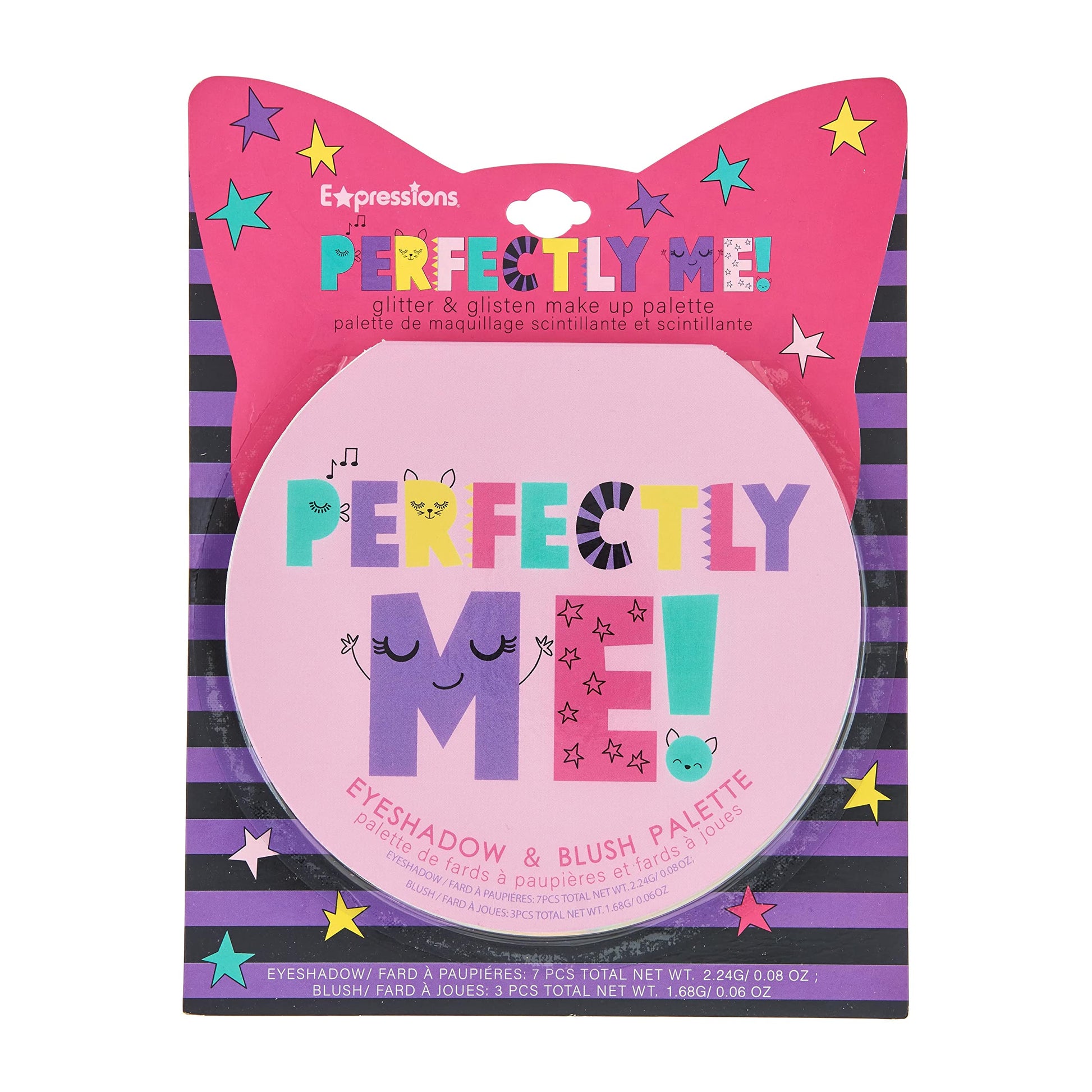 Expressions Perfectly Me Glisten and Glitter Makeup Palette side profile view of the compact folding mechanism