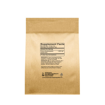 Pure Original Ingredients Hadjod extract powder nutritional information and single ingredient label.