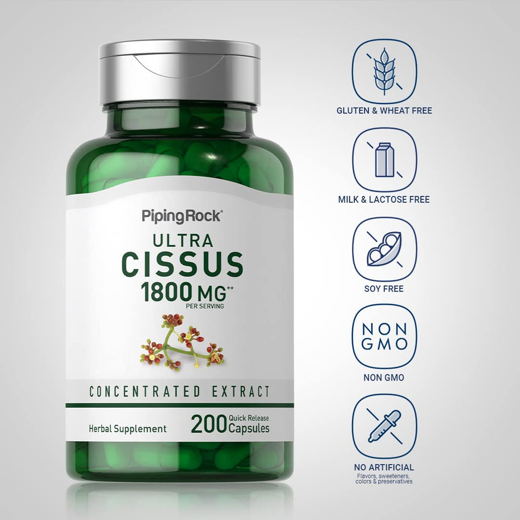 Imported USA Piping Rock Cissus Quadrangularis quick release capsules packaging view