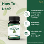 Organic Spree Hadjod vegan tablets nutritional information panel and pure ingredient list