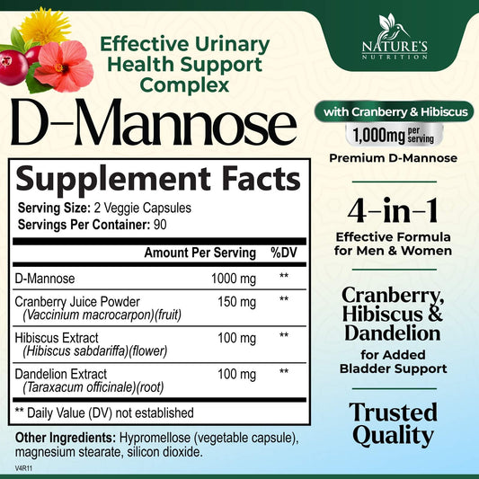 Nature's Nutrition Urinary Tract Health Support Supplement Ingredients