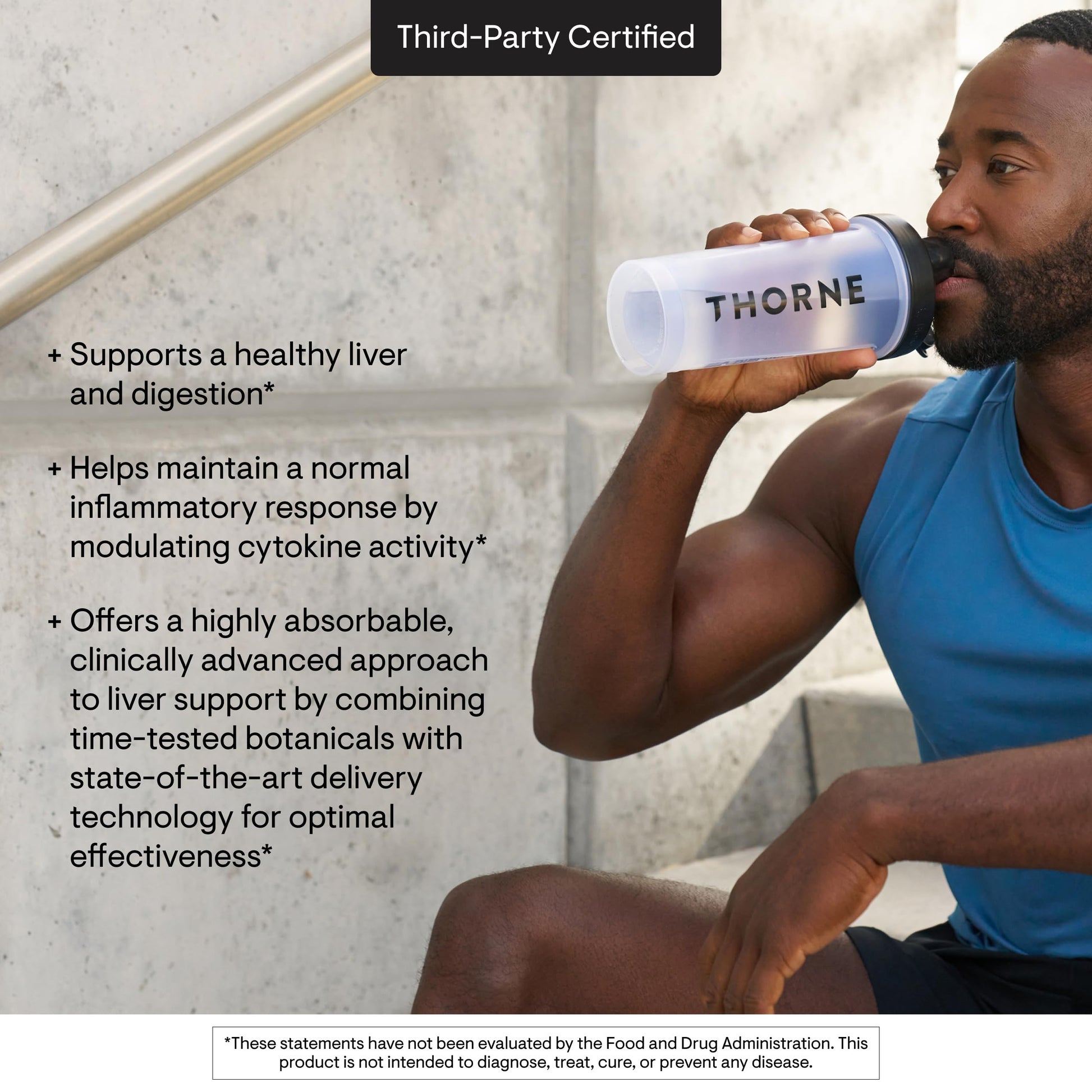 Close up of Thorne S.A.T. vegetarian capsules for clean liver detoxification