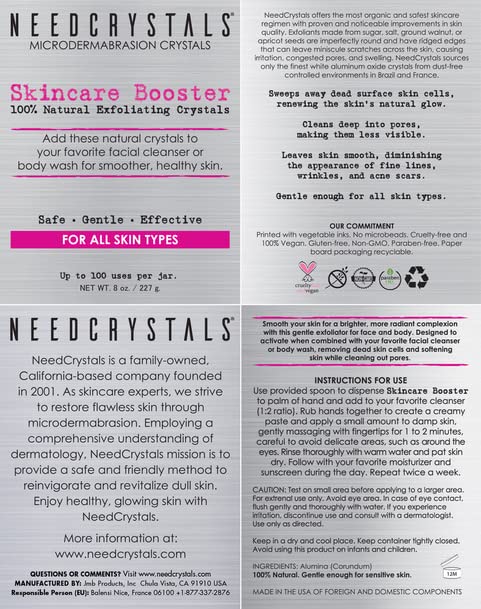 NeedCrystals 120 grit microdermabrasion exfoliator for acne scars and large pores
