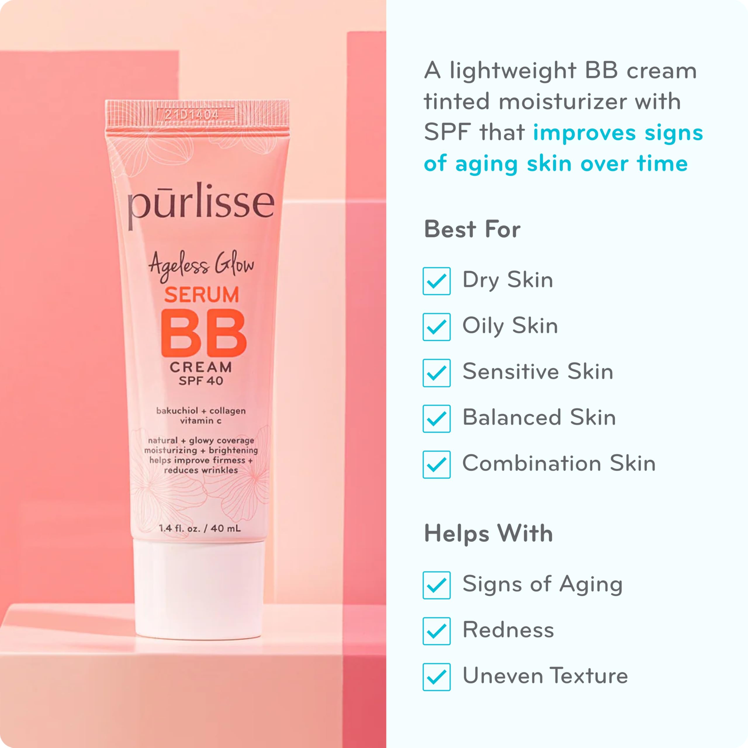 Purlisse tinted moisturizer tube showing shade and size
