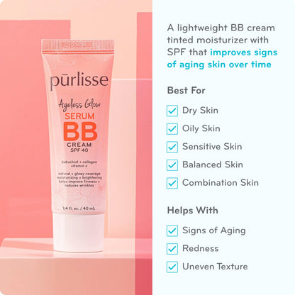 Purlisse anti aging tinted moisturizer light medium shade swatch