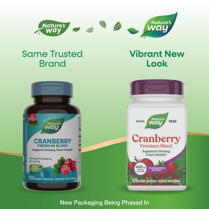 Nature's Way Cranberry Urinary Tract Support supplement facts panel