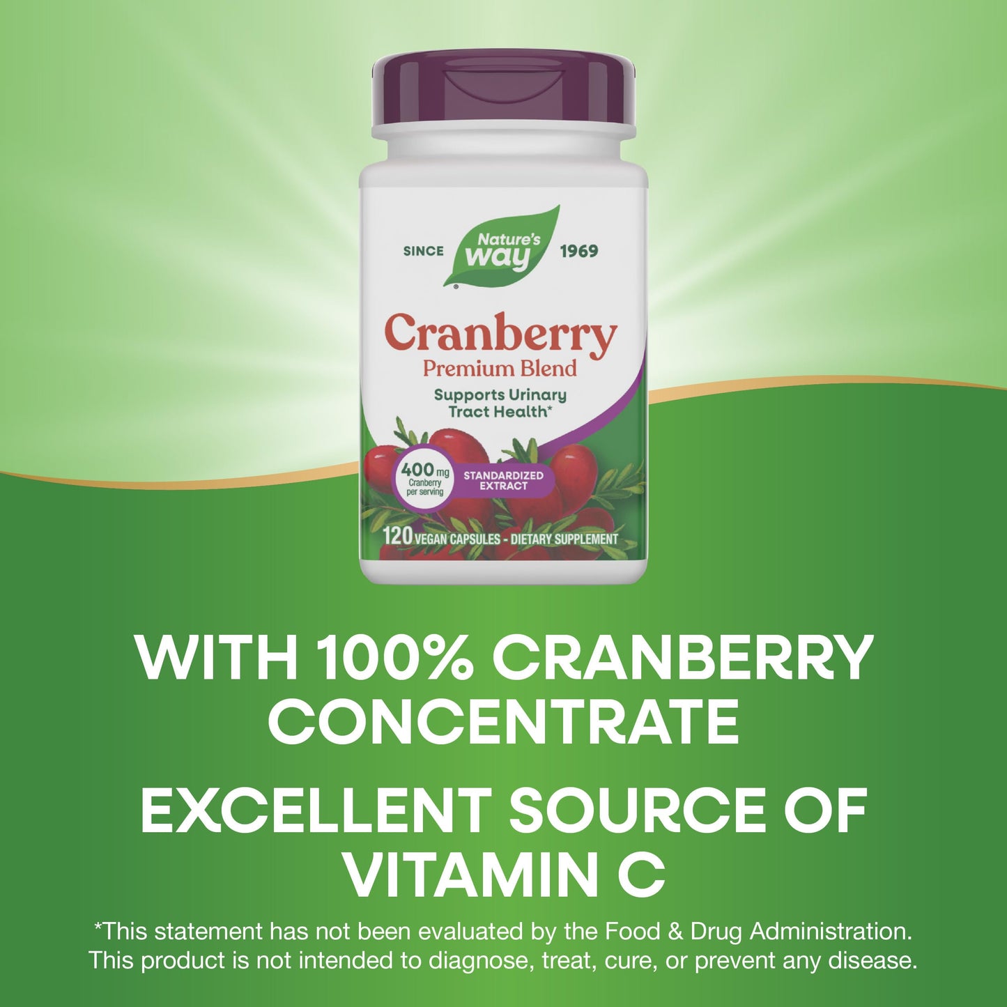 Nature's Way vegan cranberry fruit concentrate 400 milligram capsules
