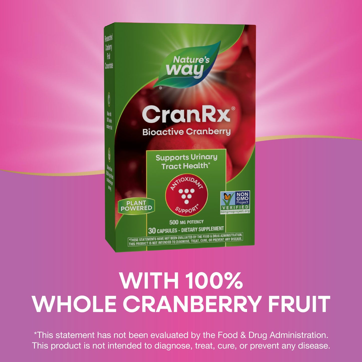 Nature's Way CranRx Bioactive Cranberry vegan capsules bottle