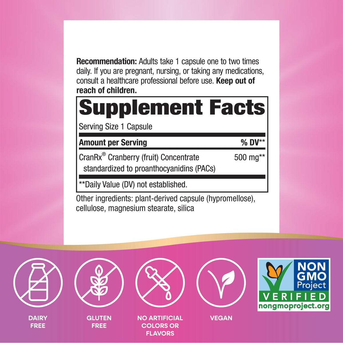 Nature's Way CranRx Bioactive Cranberry urinary health features
