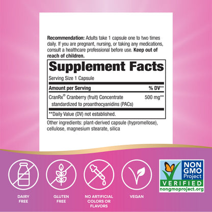 Nature's Way CranRx Bioactive Cranberry urinary health features