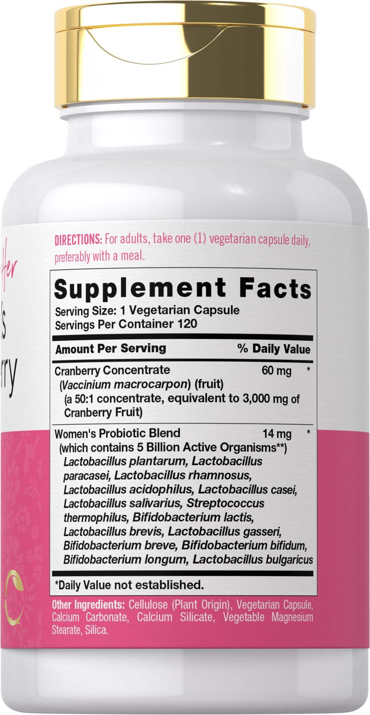 Carlyle Women's Cranberry Plus Probiotics vegetarian capsules