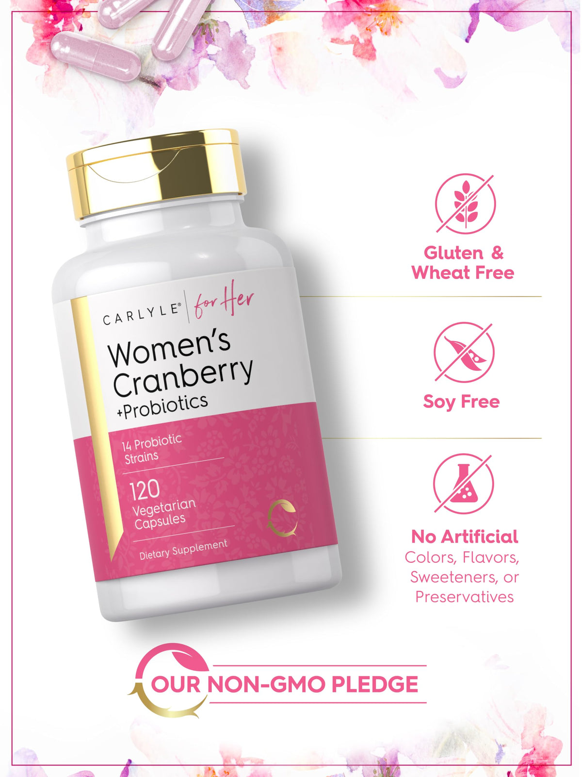 Carlyle Women's Cranberry Plus Probiotics side angle
