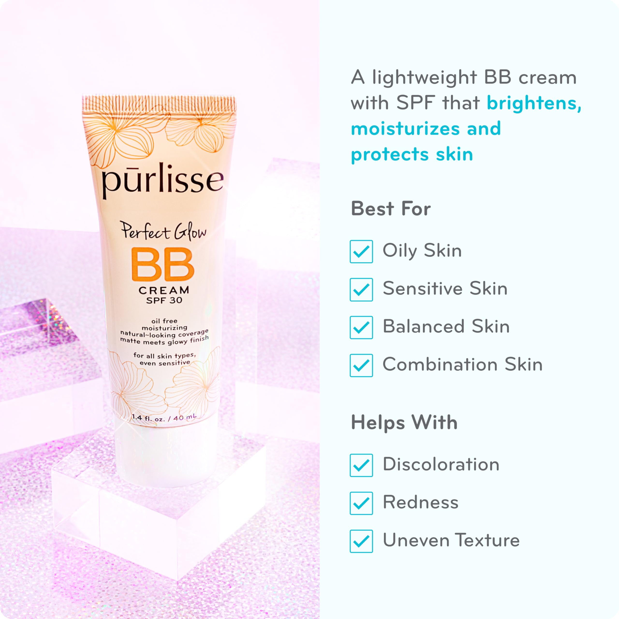 Purlisse tinted moisturizer squeeze tube back label details