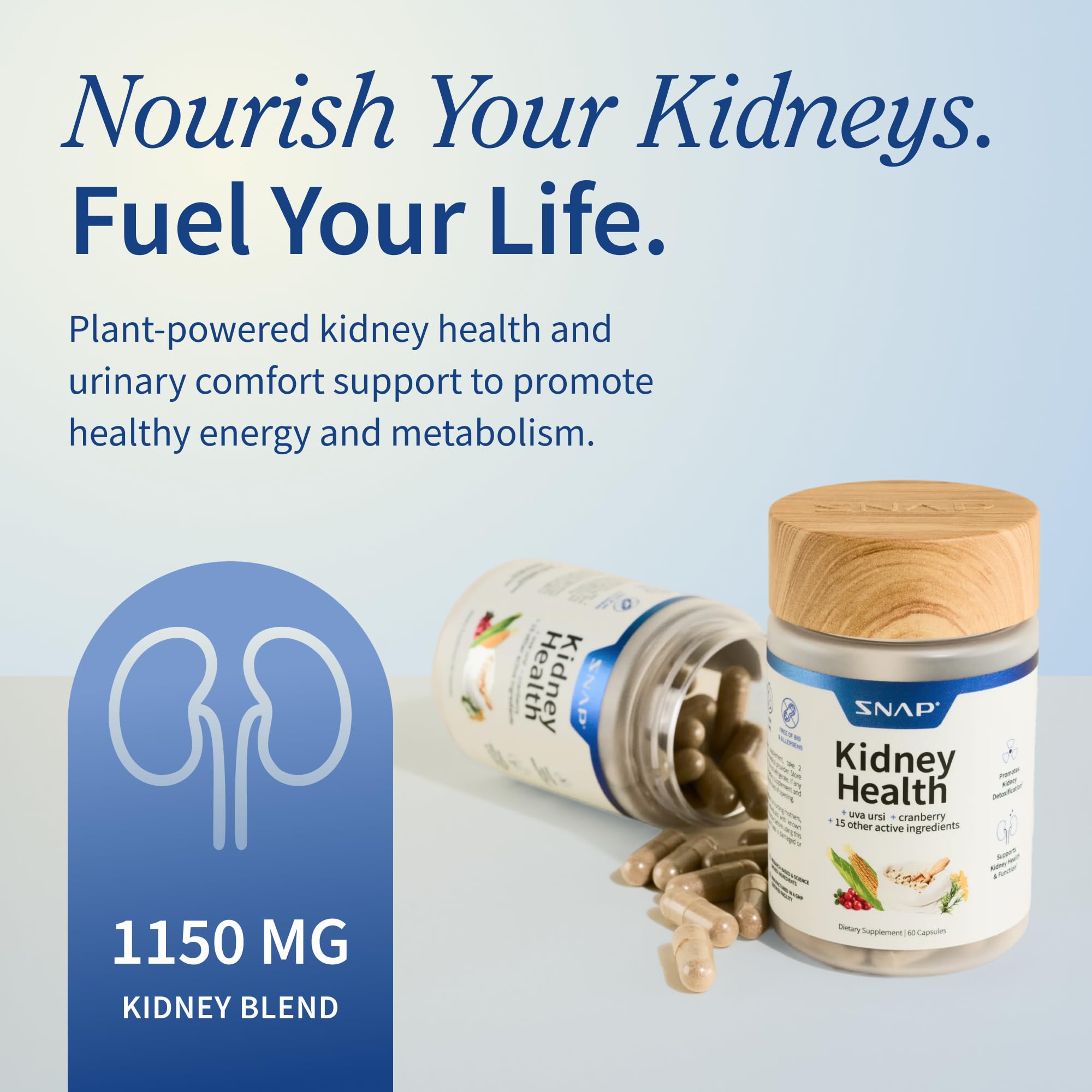 Snap Supplements Kidney Health Support herbal blend supplement bottle