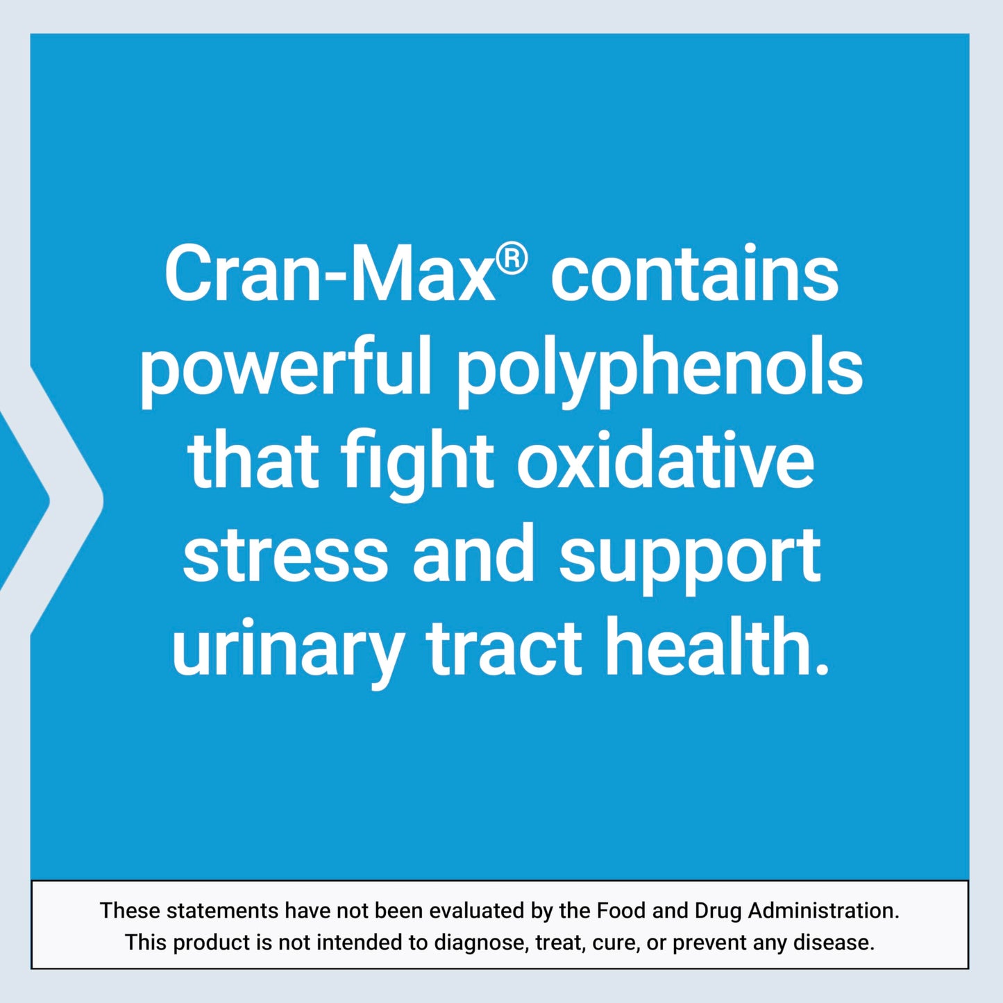 Side angle of Life Extension Cran-Max 500 mg dietary supplement showing dosage instructions
