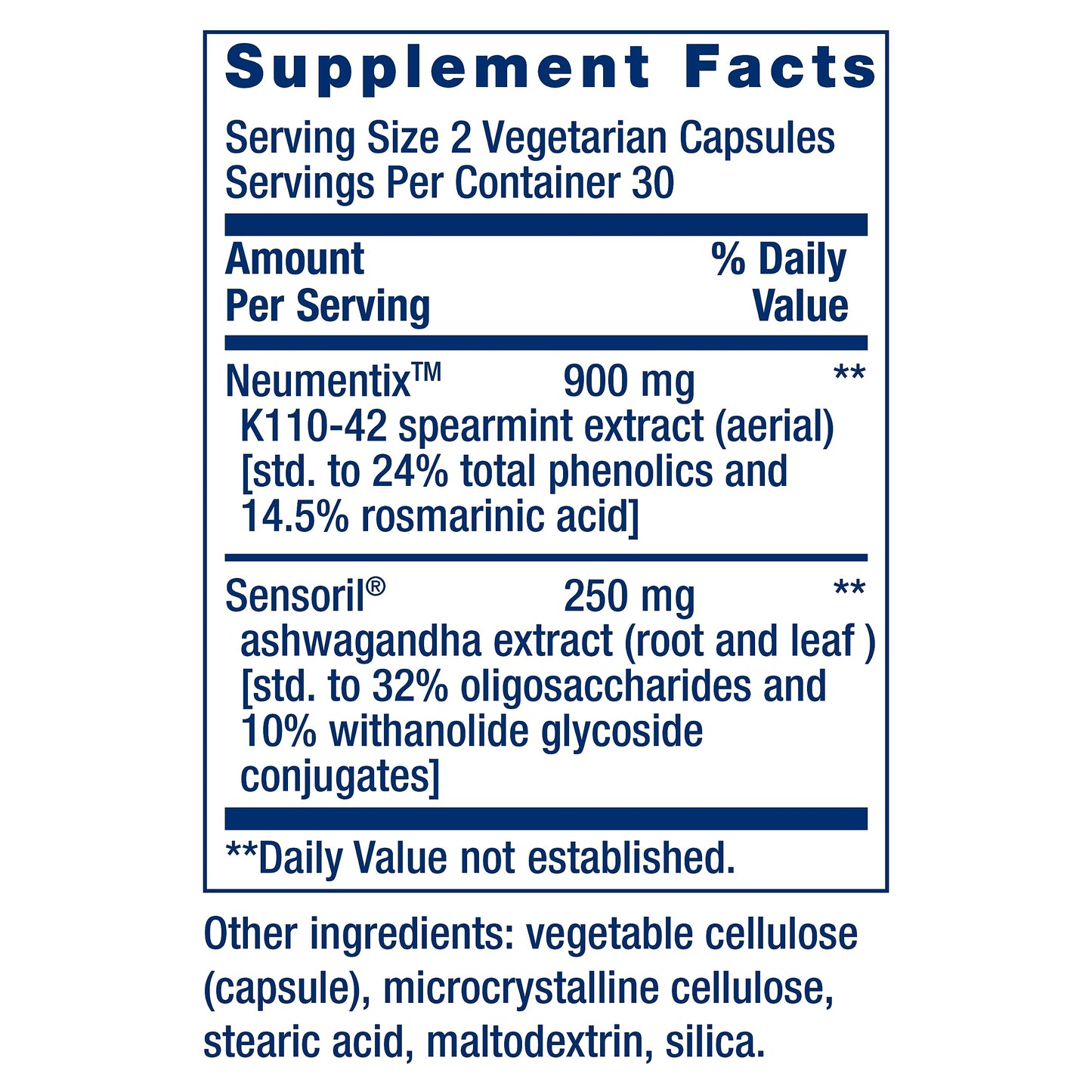Life Extension Ashwagandha and Spearmint extract capsule close up