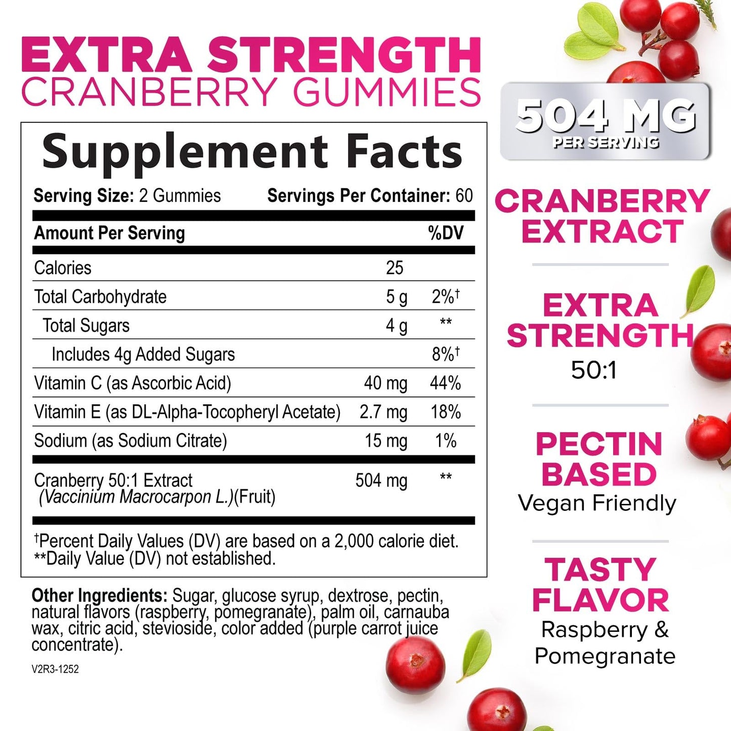 Nature's Nutrition Cranberry Extract Gummies antioxidant support badge