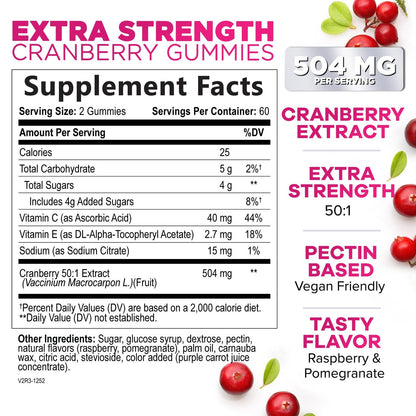 Nature's Nutrition Cranberry Extract Gummies antioxidant support badge