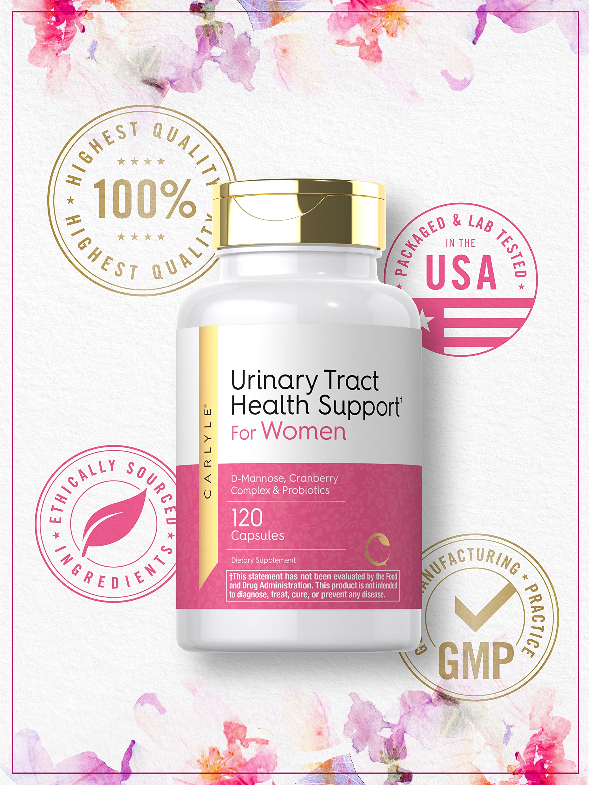 Carlyle Urinary Tract Health non-GMO gluten free bottle