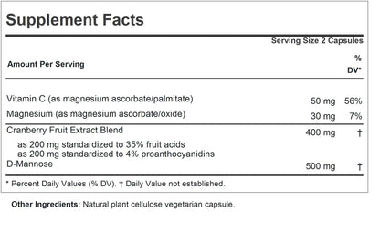 Andrew Lessman Cranberry With D Mannose supplement facts and ingredients