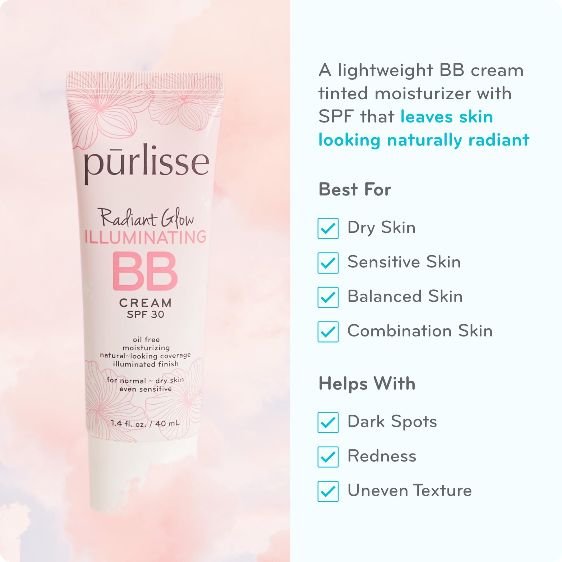 Purlisse illuminating BB cream tube in Light Medium shade
