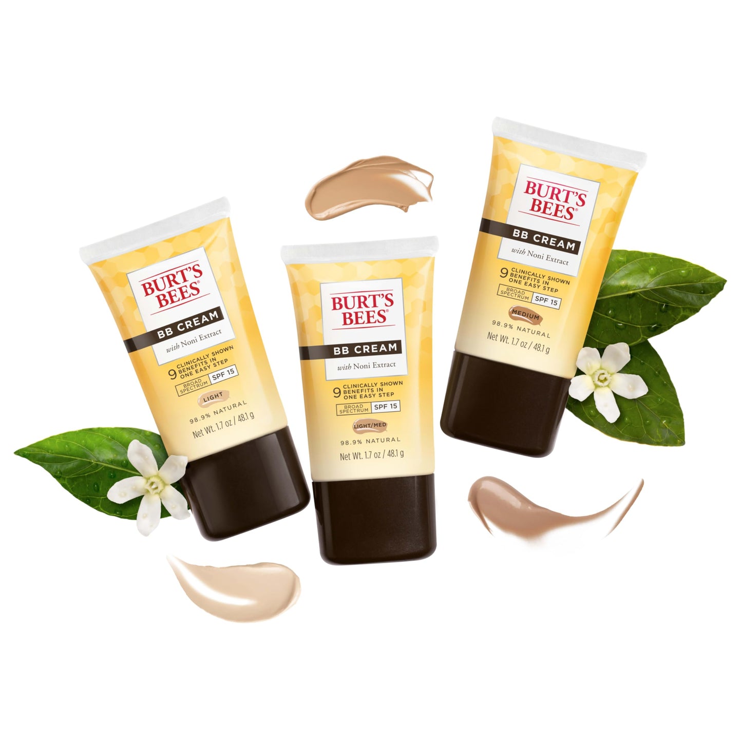 Back of the Burt's Bees BB cream packaging showing the directions and mineral sunscreen drug facts.
