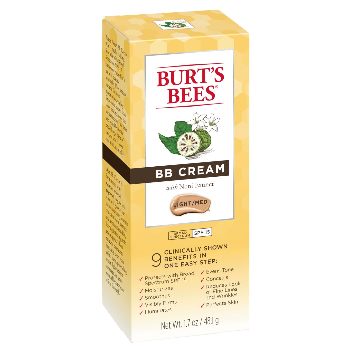 Burt's Bees imported noni extract skincare tube cap open showing the dispensing nozzle.