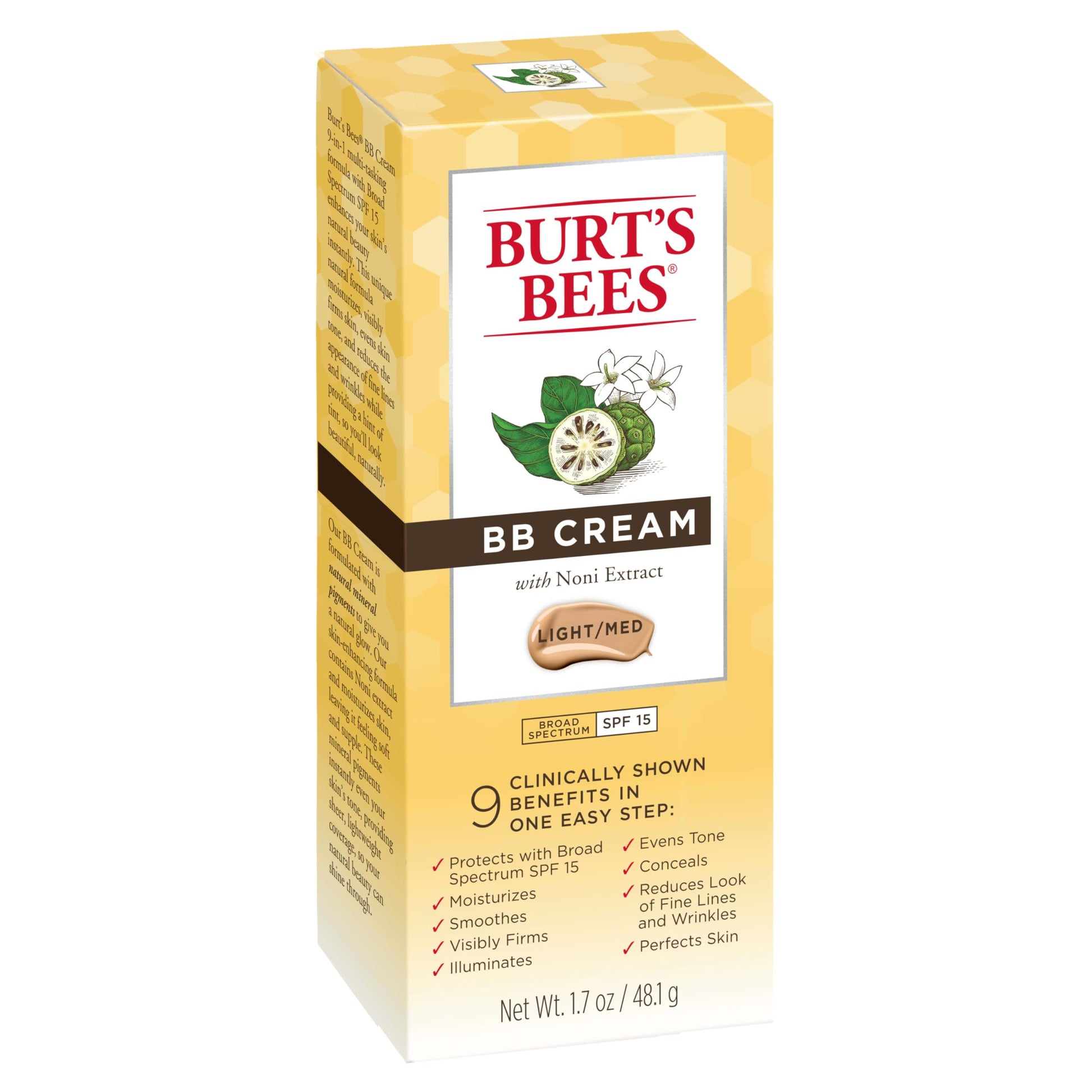 Burt's Bees imported noni extract skincare tube cap open showing the dispensing nozzle.