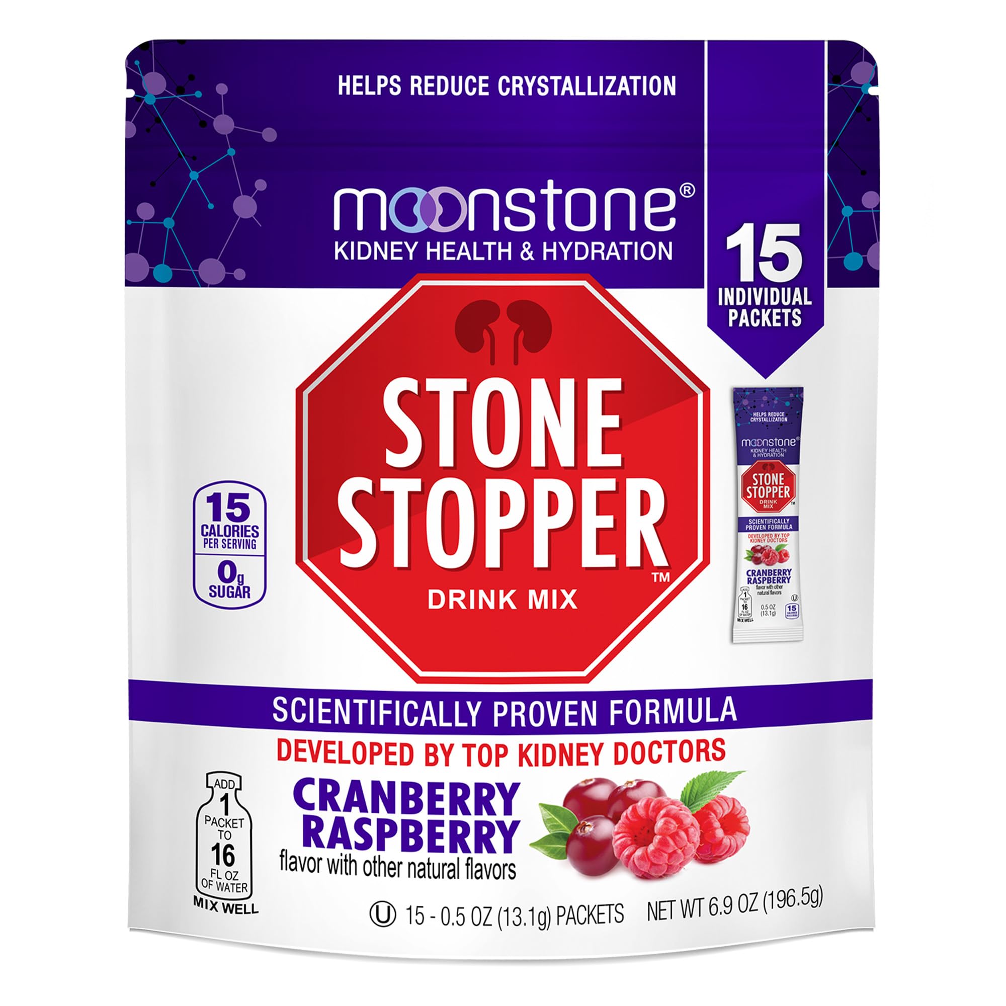 Moonstone Kidney Support Drink Mix Packet Ingredients Display