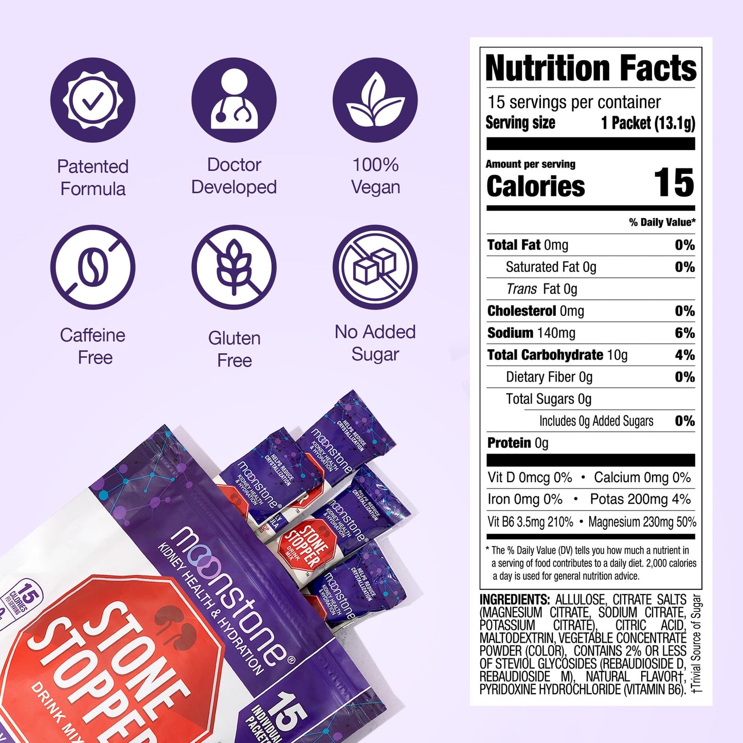 Moonstone Stone Stopper Premium Imported USA Kidney Supplement