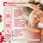 Biophix D-Mannose 1000mg vegetarian capsules supplement facts label