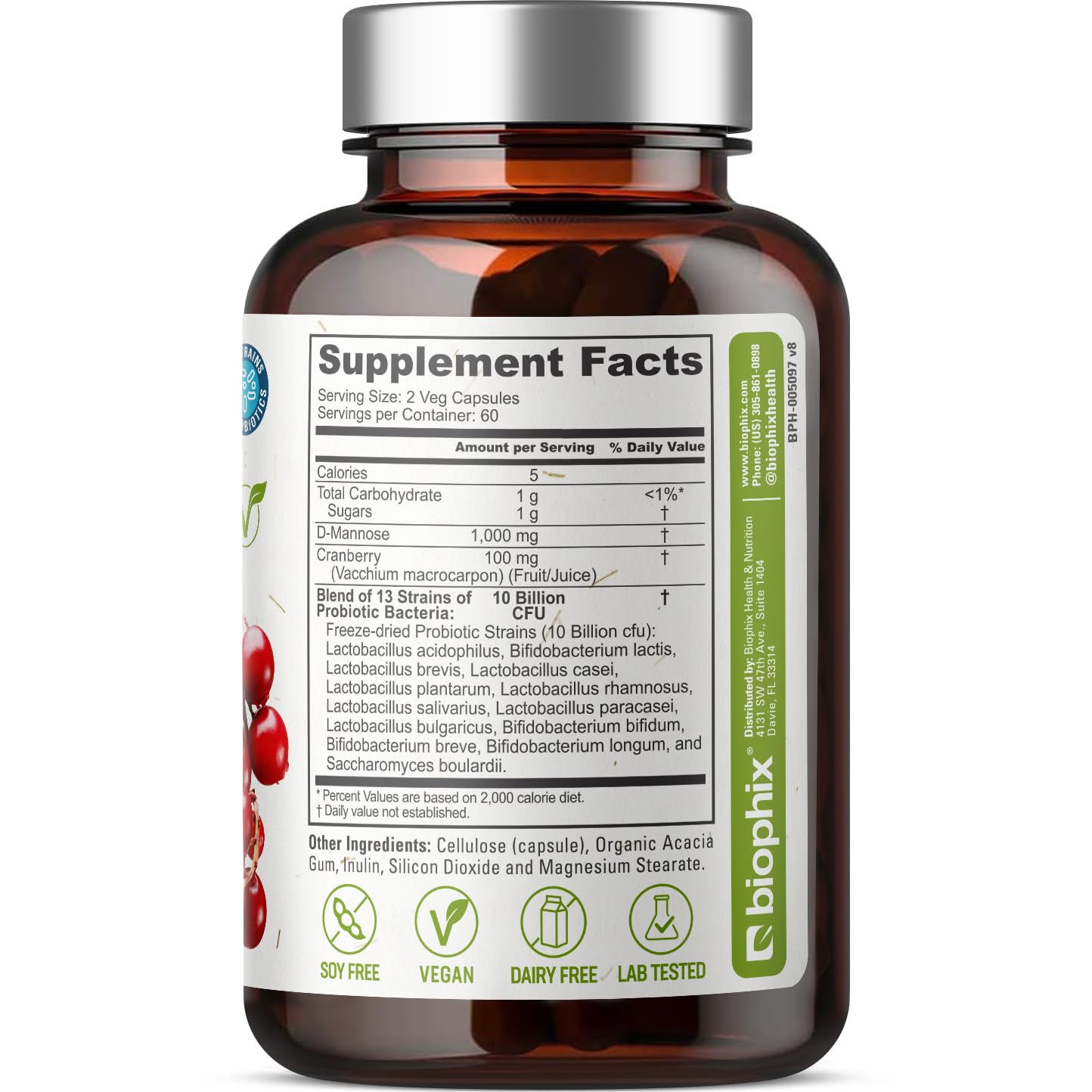 Biophix D-Mannose urinary tract support supplement bottle