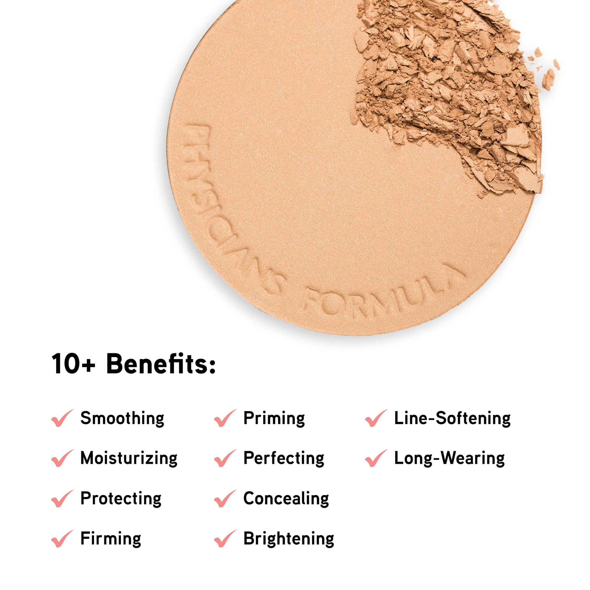 Dermatologist tested hypoallergenic beauty balm setting powder back label and ingredients list
