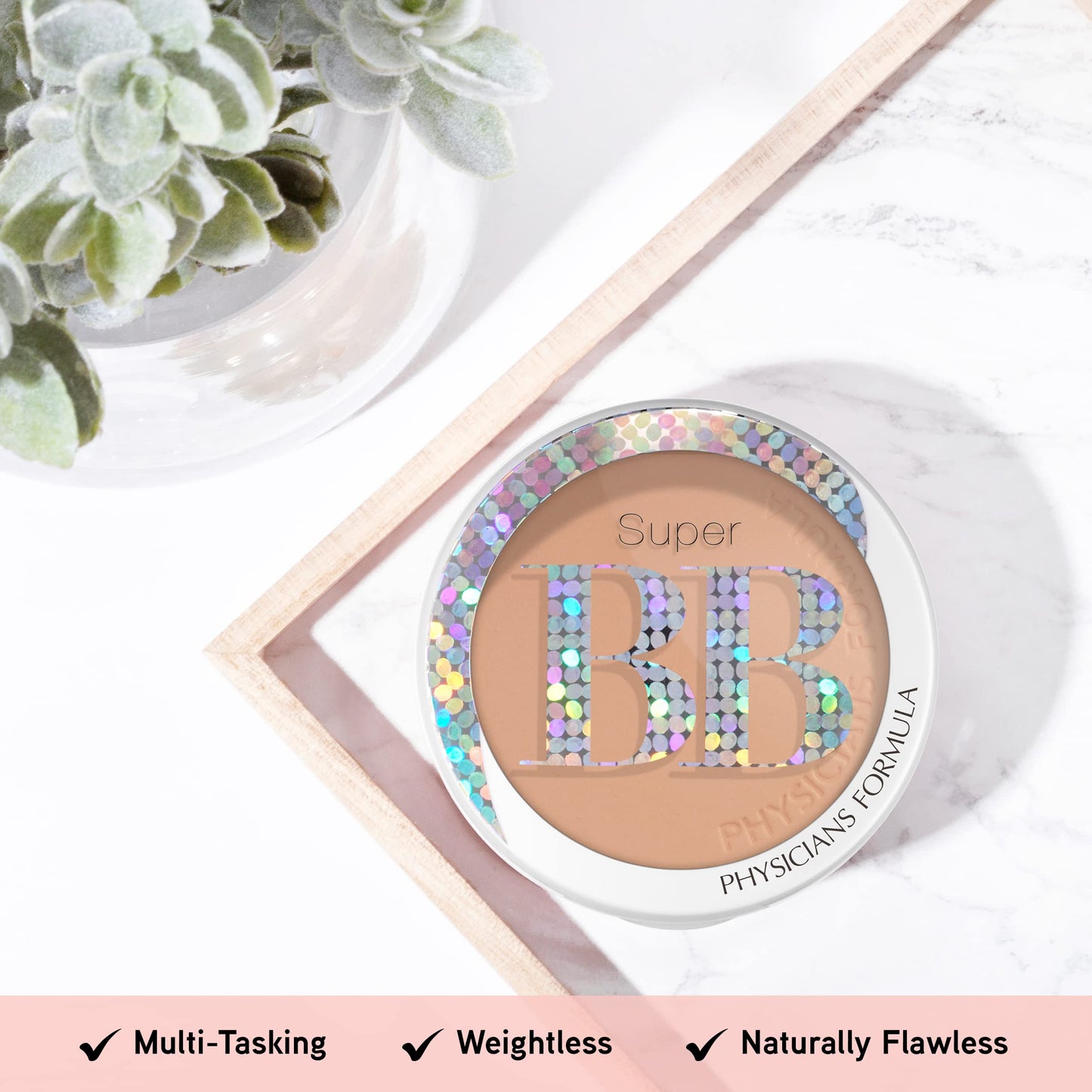 Physicians Formula non-comedogenic face powder with integrated application mirror and brush