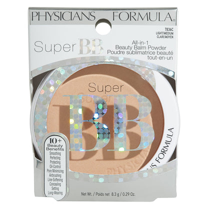 Physicians Formula oil control pore minimizing pressed powder on a clean vanity backdrop