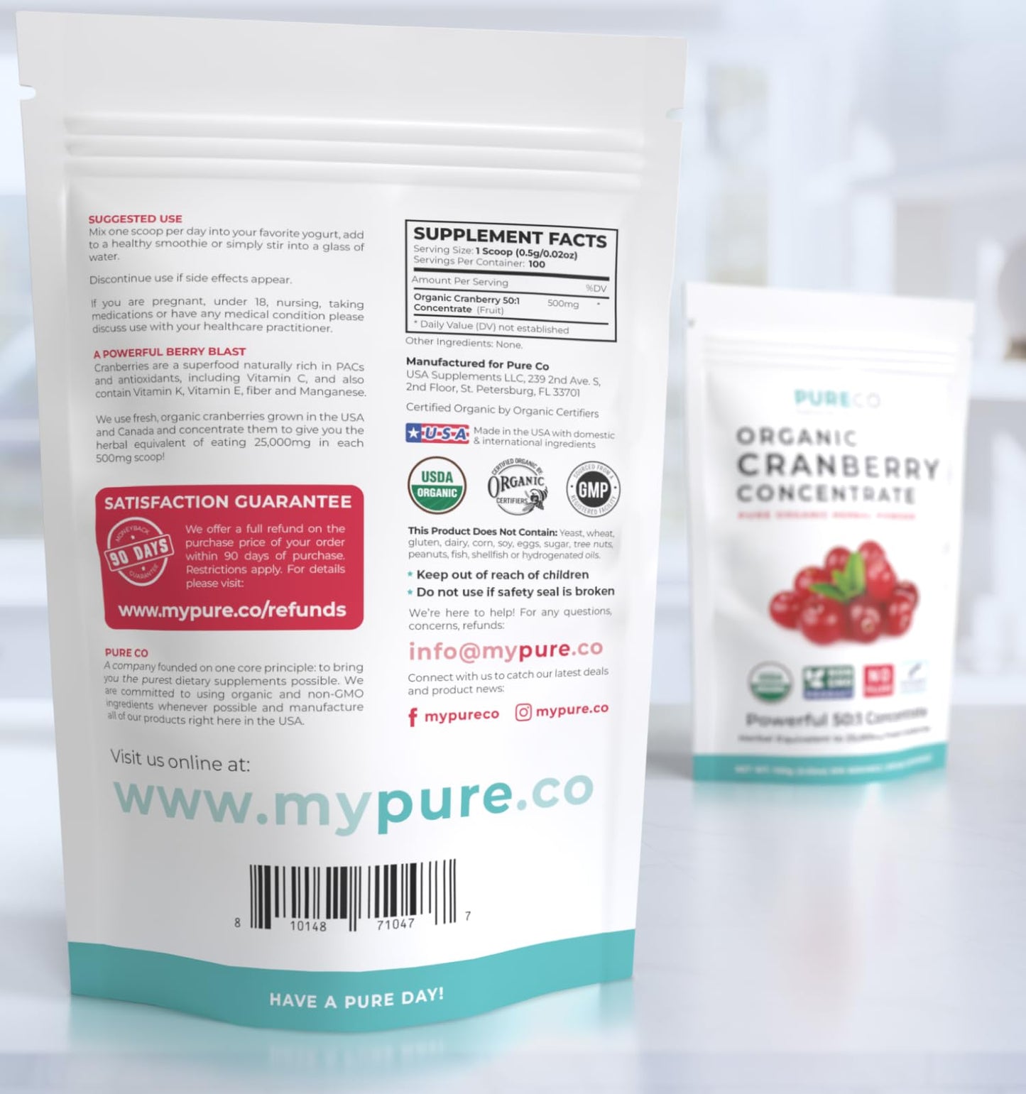 Pure Co Organic Cranberry Concentrate urinary support benefits