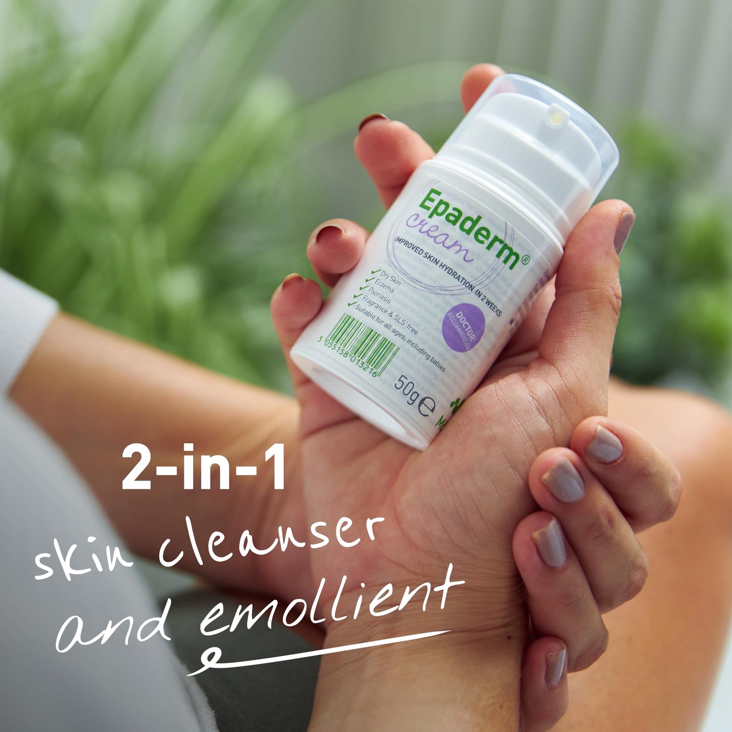 Epaderm fragrance free eczema relief cream container side view