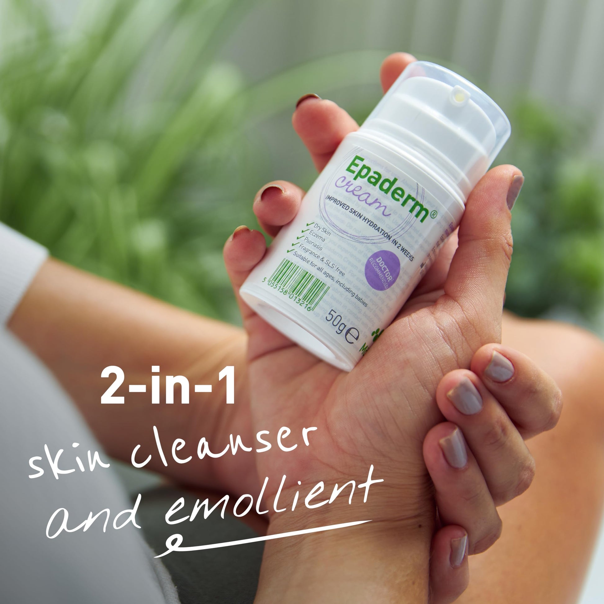 Epaderm fragrance free eczema relief cream container side view
